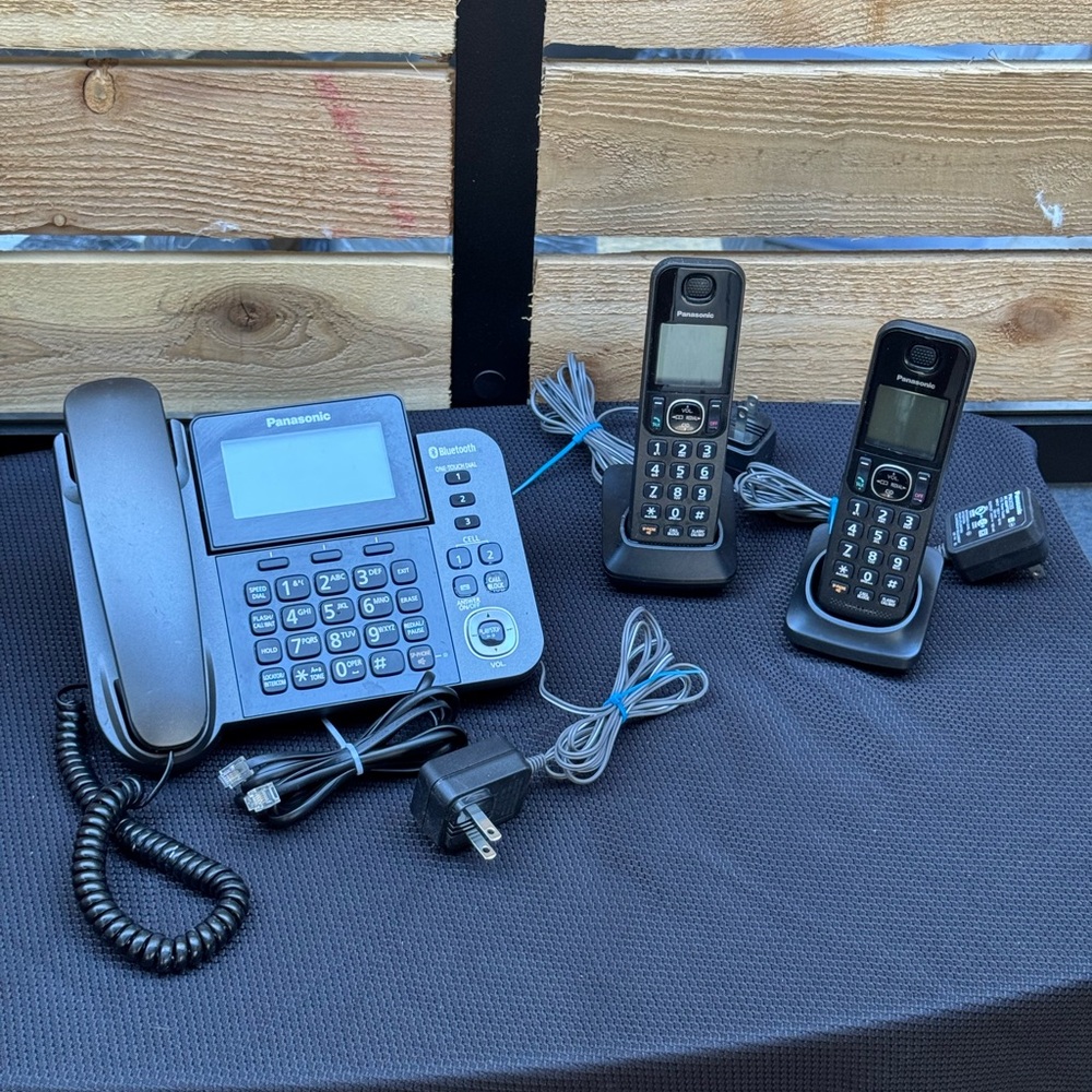 Panasonic Black VoIP Home Phone System with Cordless Handsets